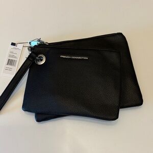NWT French Connection Lara pebble double slim‎ pouches wristlet